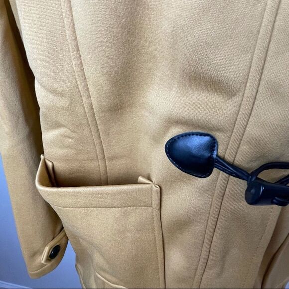 NWT Mustard Yellow Toggle Hooded Coat | Medium | Fall Winter Jacket w/ Pockets L - Picture 7 of 14